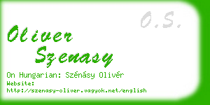 oliver szenasy business card